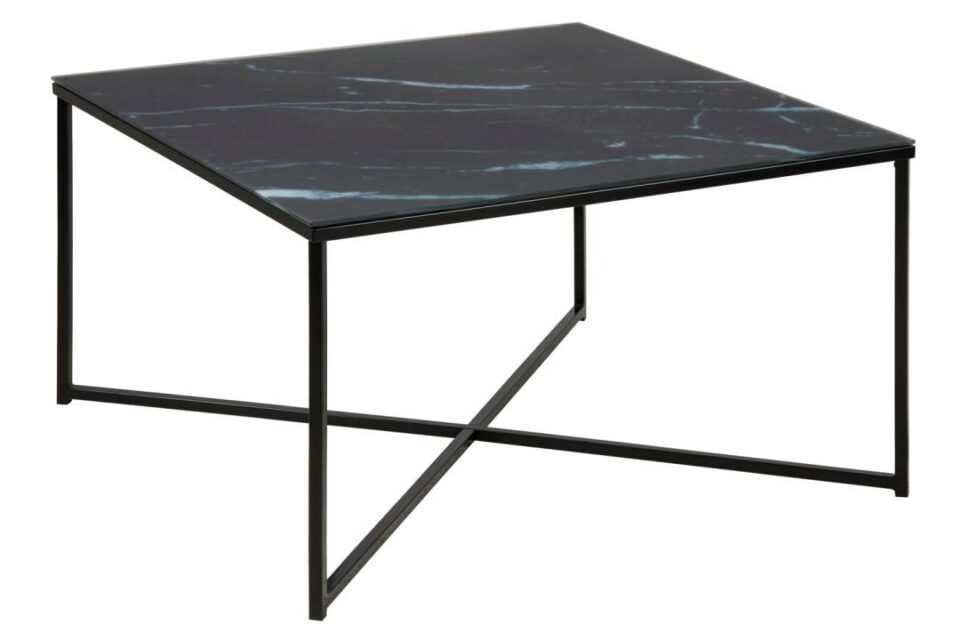 Stakleni stolić za dnevni boravak Alisma, dimenzije 80 x 80 x 45 cm, VIŠE BOJA - Crna