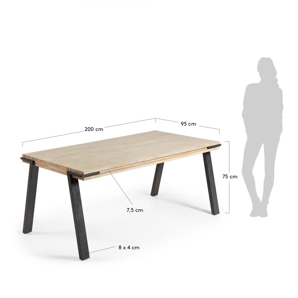 Jedilniška miza Disset, 75 x 200 x 95 cm