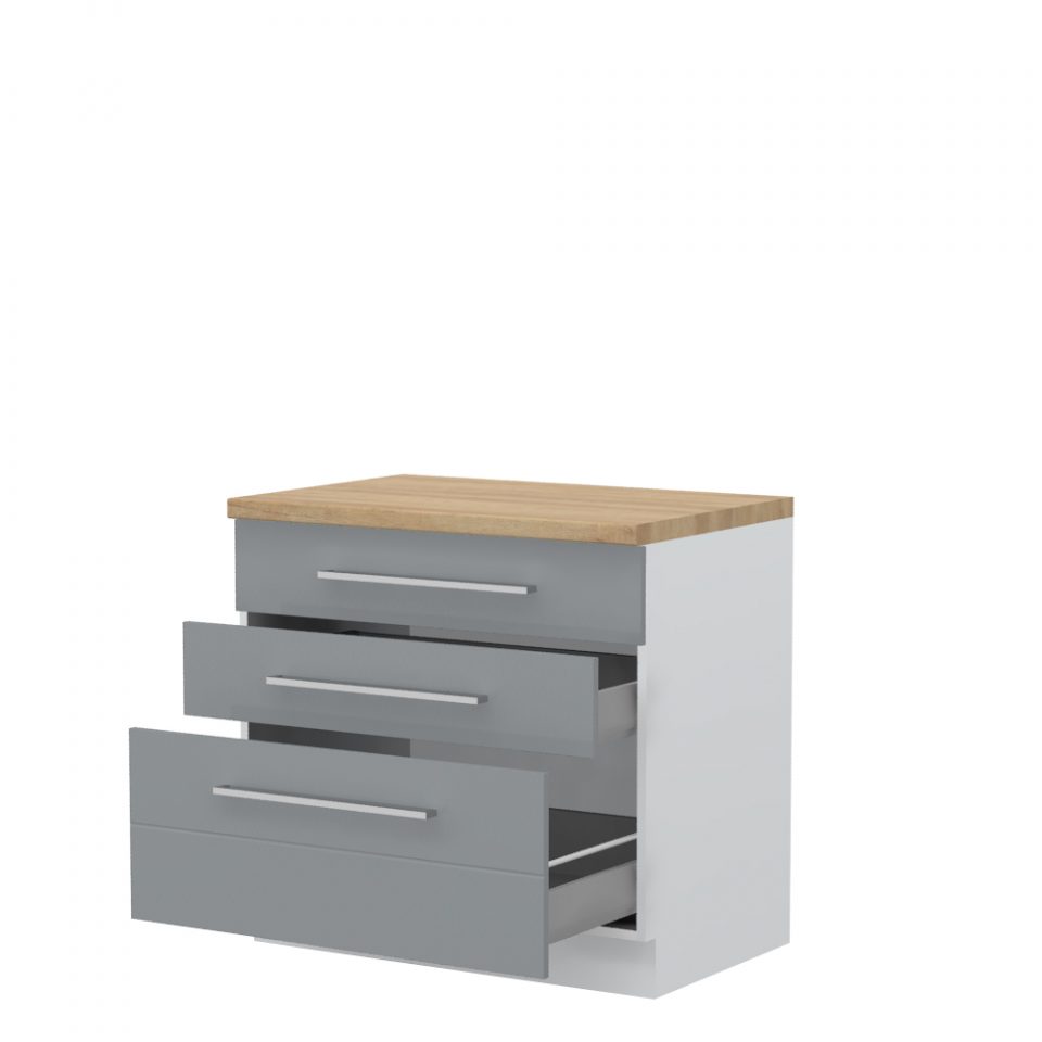 Donji kuhinjski element - ladičar Highline R-90-3MBOX/3 tri metal box ladice