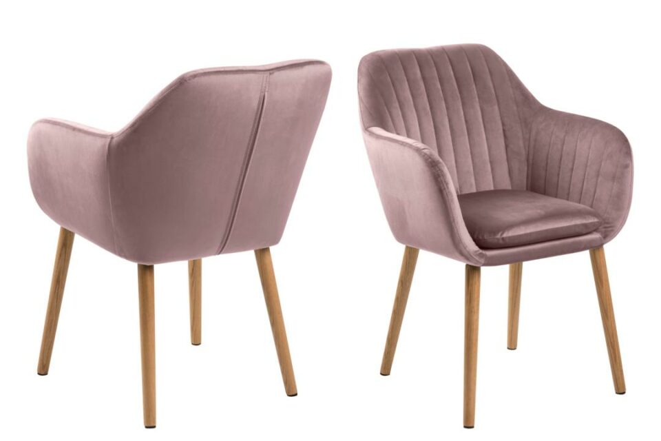 Tapecirana Blagovaonska stolica  Emilia, baršun tkanina, više boja - Ružičasta