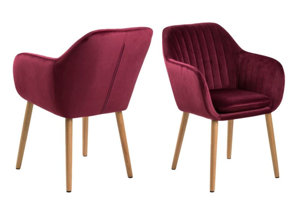Tapecirana Blagovaonska stolica  Emilia, baršun tkanina, više boja - Bordeaux crvena
