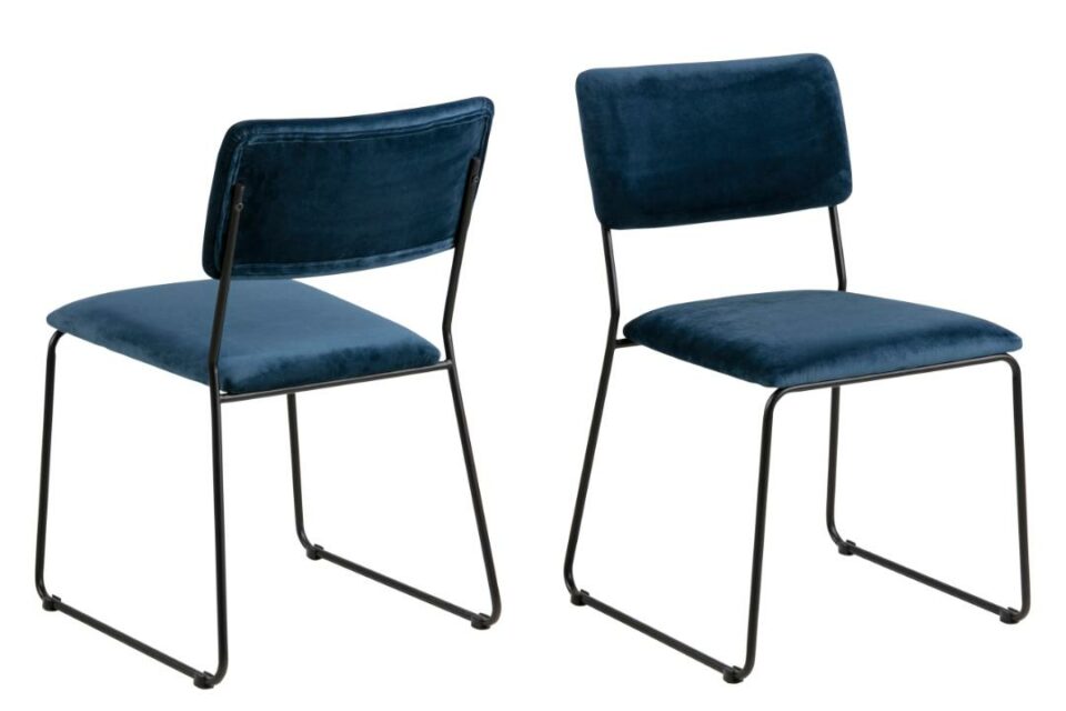 Blagovaonska stolica Cornelia, baršun, više boja - Tamno plava