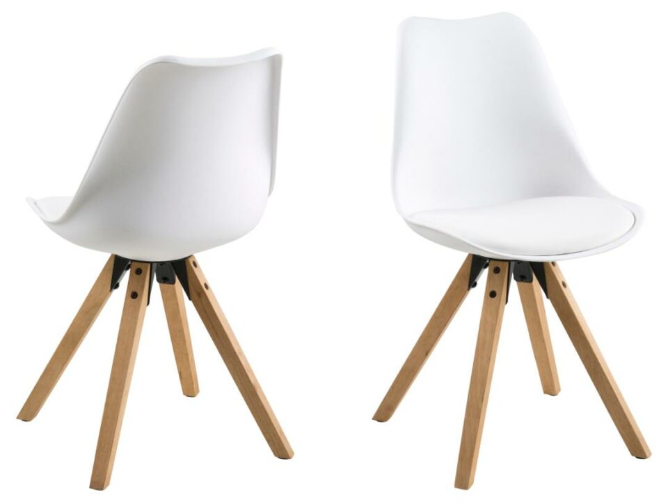 Plastična blagovaonska stolica Dima, umjetna masa i eko koža, više boja - Bijela