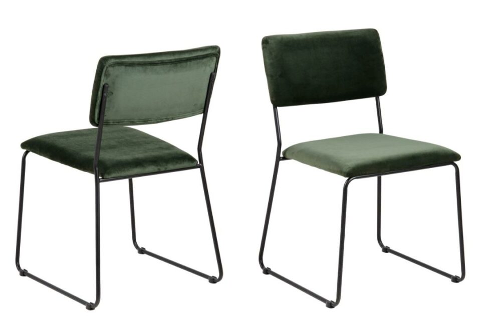 Blagovaonska stolica Cornelia, baršun, više boja - Šumsko zelena
