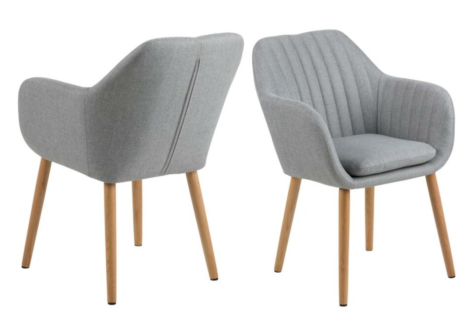 Tapecirana Blagovaonska stolica  Emilia, tkanina Corsica, vise boja - Svijetlo siva