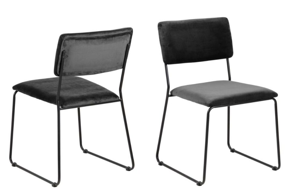 Blagovaonska stolica Cornelia, baršun, više boja - Siva