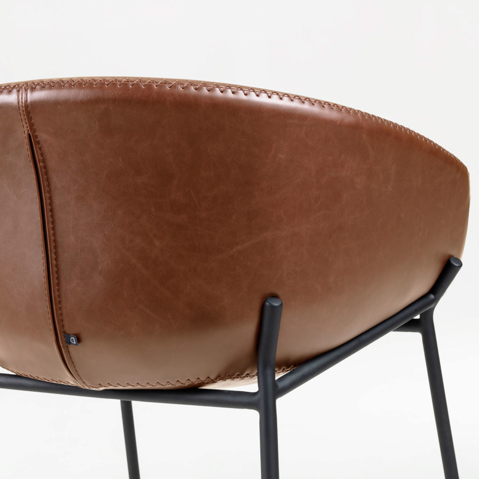 Kovinski retro barski stol Zadine, rjave barva