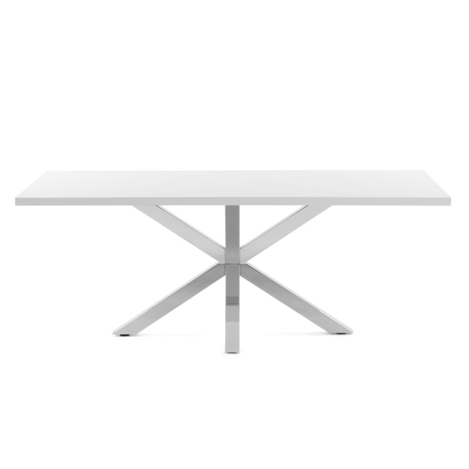 Pravokutni blagovaonski stol Arya, bijela i srebrna