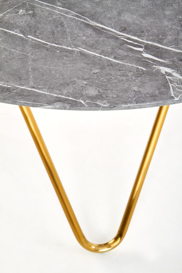 Okrugli blagovaonski stol Bonello, nijansa sivog mramora