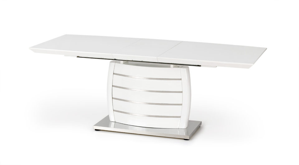 Pravokutni blagovaonski stol Onyx, bijel, na razvlačenje