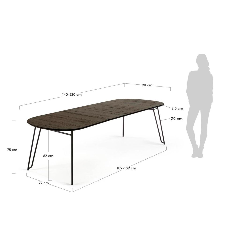 Ovalni Blagovaonski stol na razvlačenje, dvije dimenzije