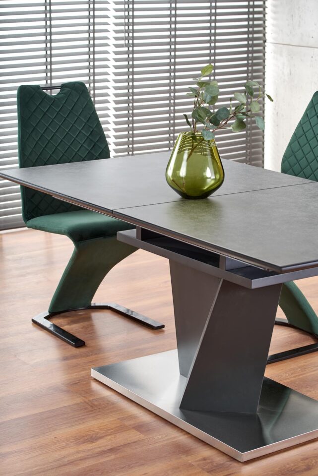 SALVADOR extension table, color: top - dark grey, legs - dark grey