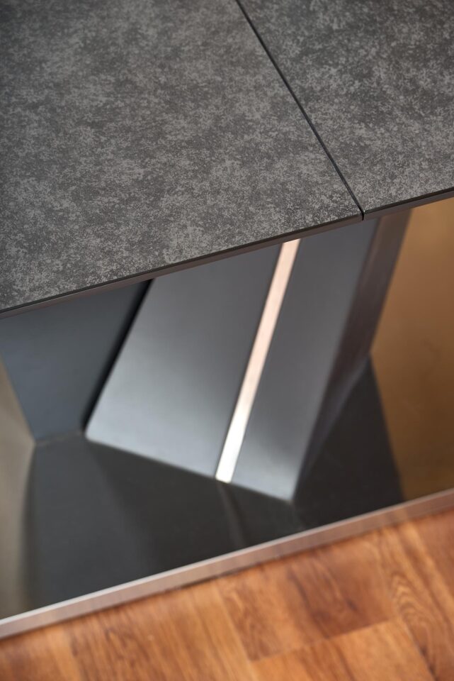 SALVADOR extension table, color: top - dark grey, legs - dark grey