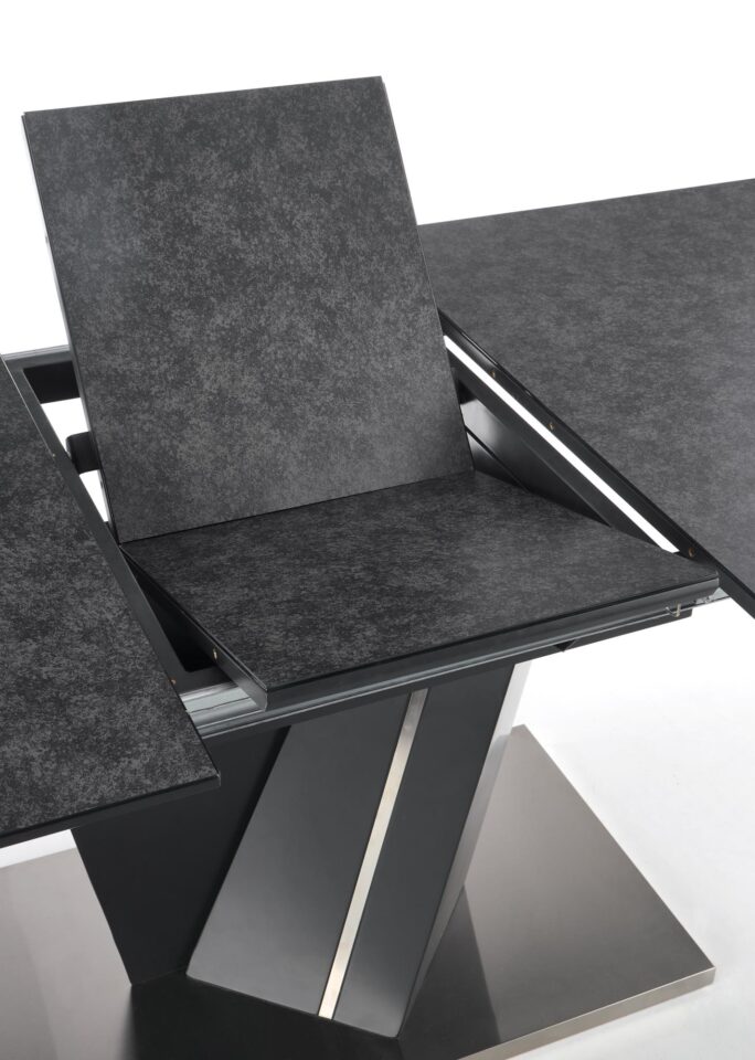 SALVADOR extension table, color: top - dark grey, legs - dark grey