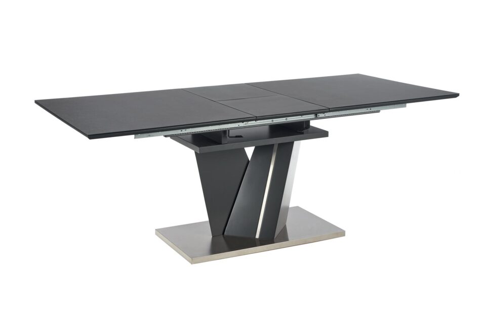 SALVADOR extension table, color: top - dark grey, legs - dark grey