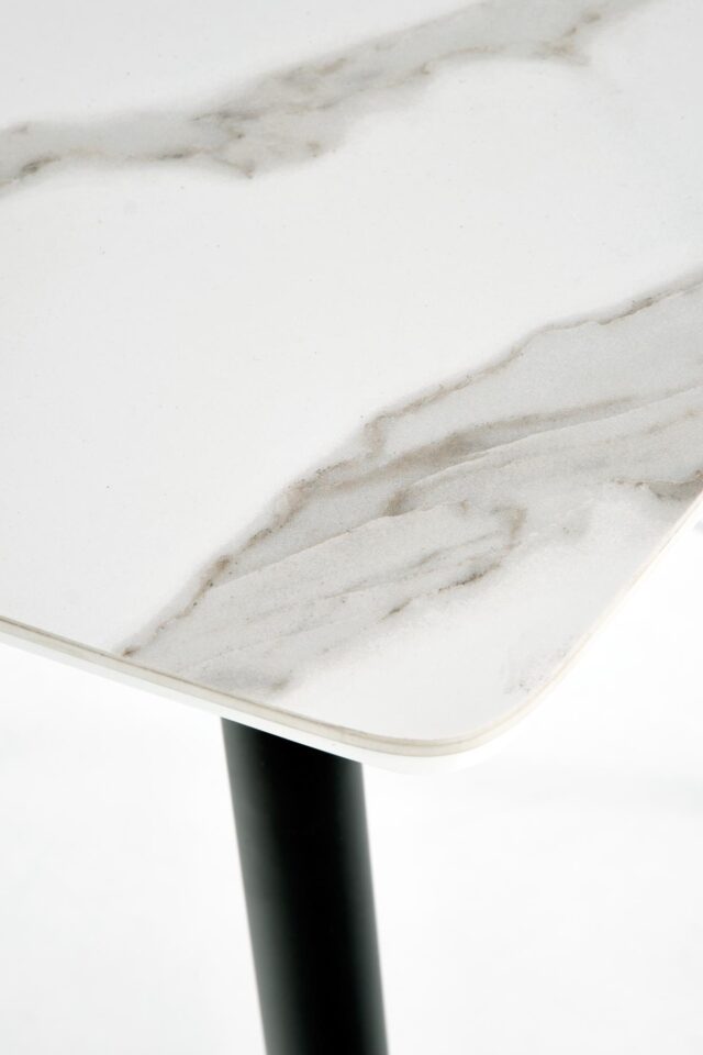 MARCO table, color: top - white marble, legs - black