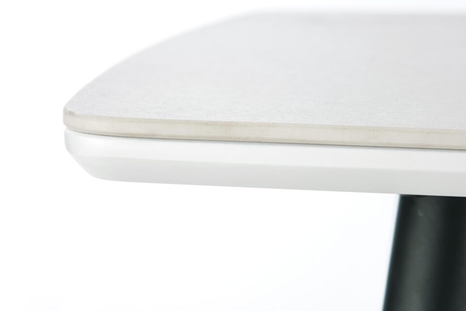 MARCO table, color: top - white marble, legs - black