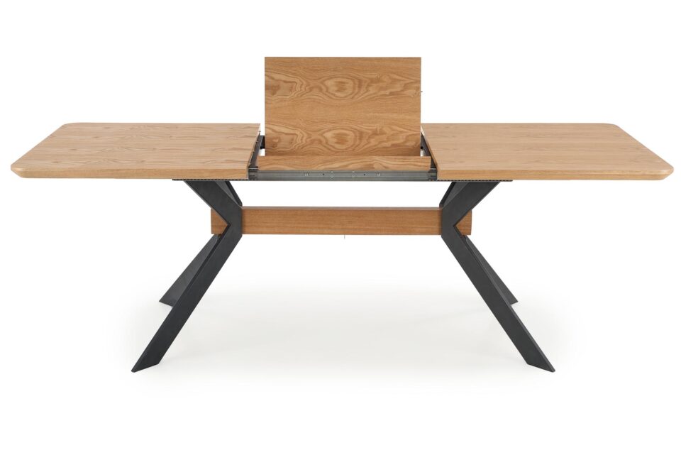 BACARDI extension table, color: top - natural oak, legs - black