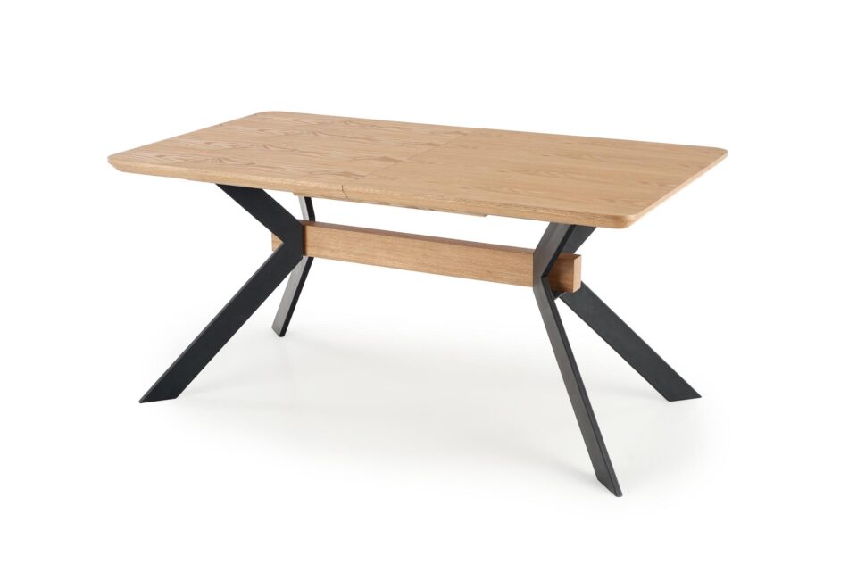 BACARDI extension table, color: top - natural oak, legs - black