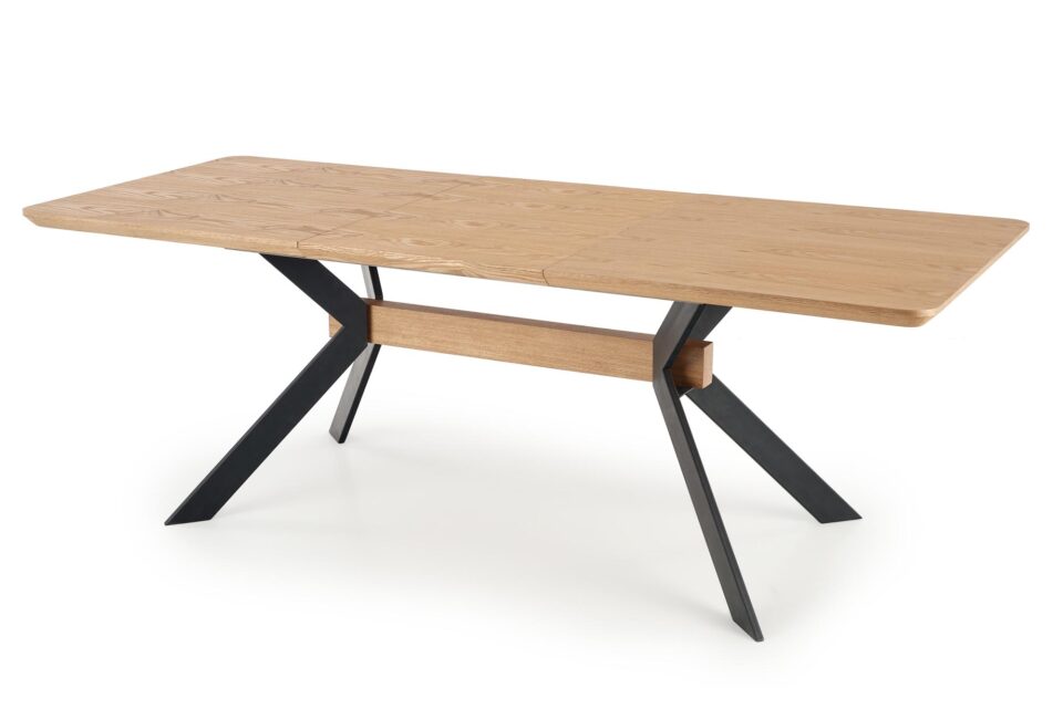 BACARDI extension table, color: top - natural oak, legs - black