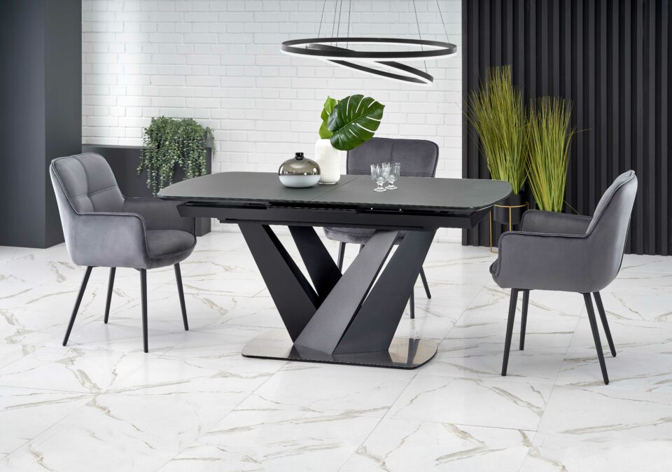 PATRIZIO table dark grey, leg black