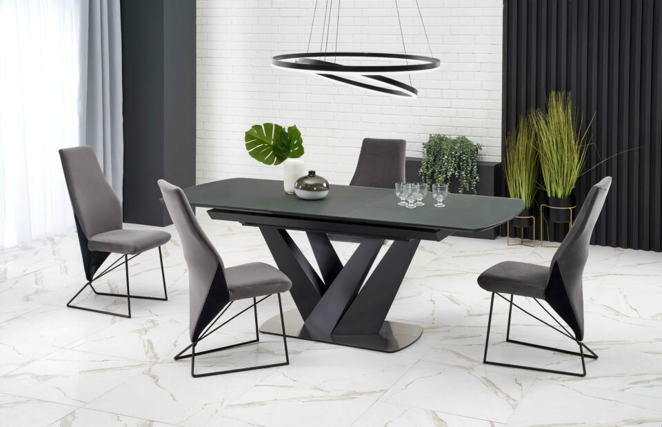 PATRIZIO table dark grey, leg black