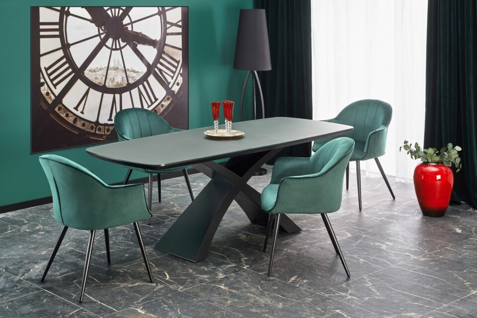 SILVESTRO table dark grey, leg black