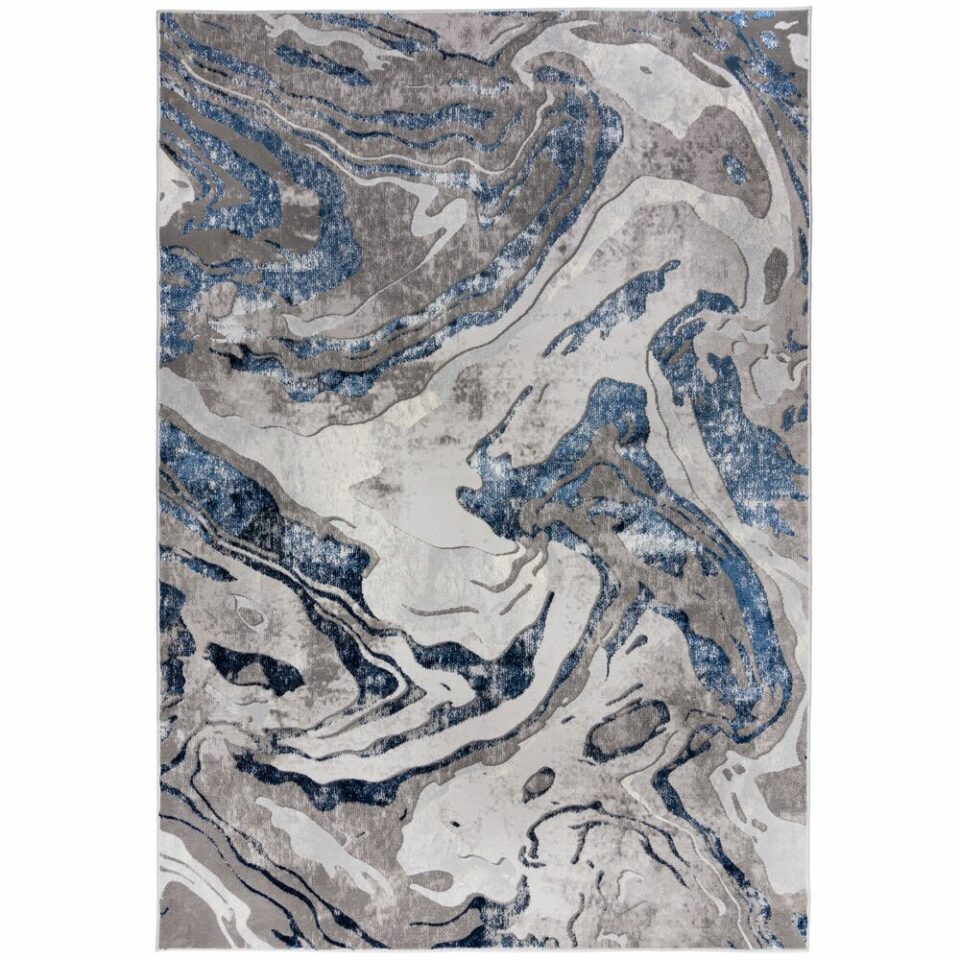 Tkana preproga ERIS MARBLED Temno Modra, več dimenzij - 80 x 150 cm