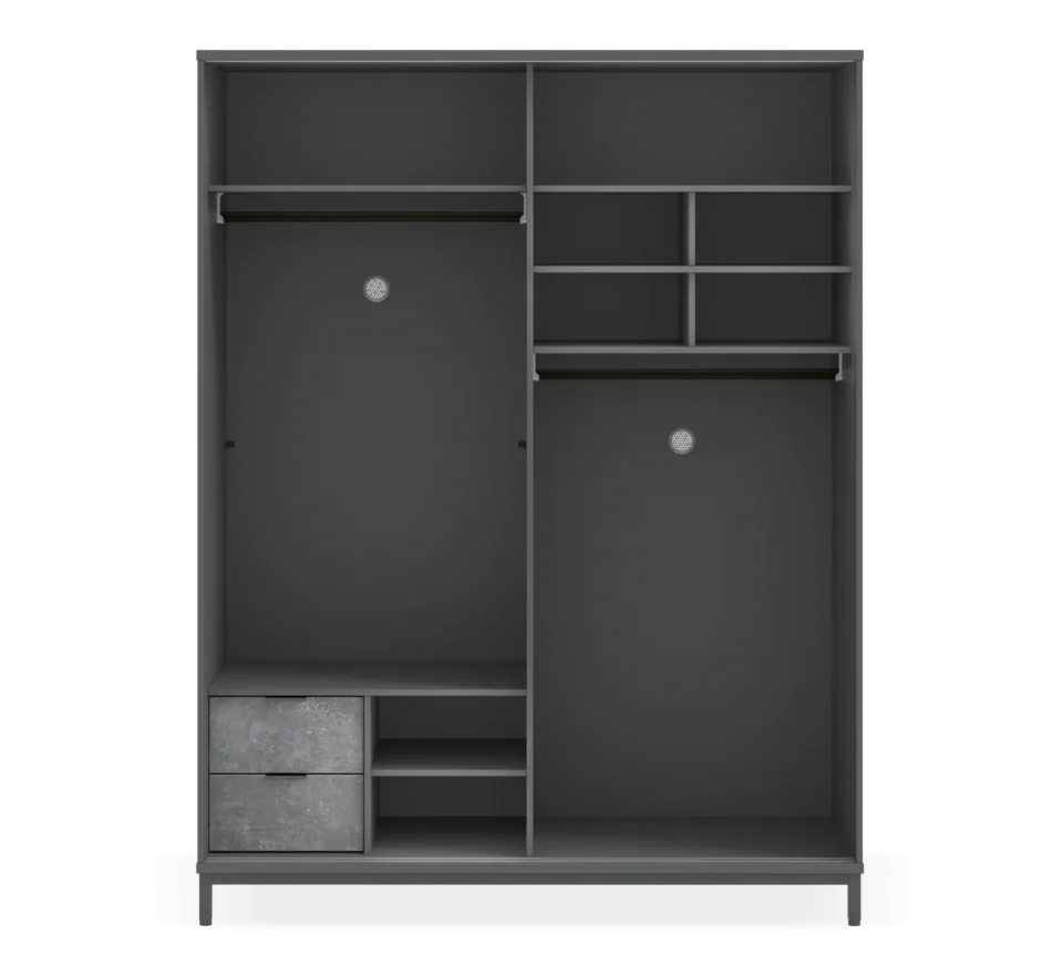 Garderobna drsna omara Space Gray