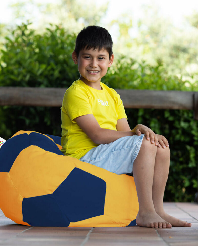 Football Kids Pouf - Rumena/Temno modra