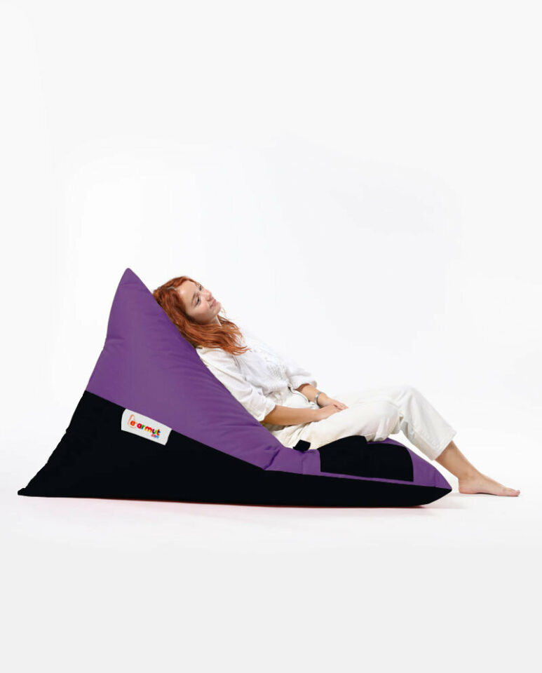 Pyramid Large Double Color Bed Pouf - vijolična