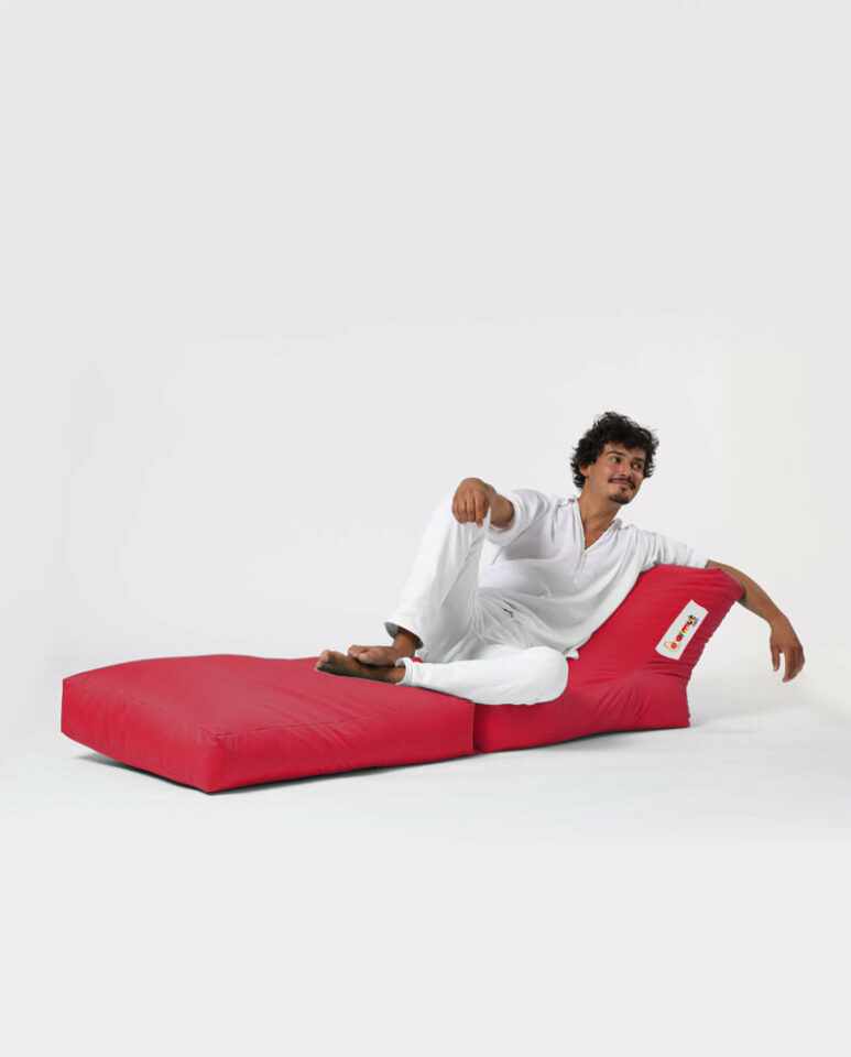 Tabure Siesta Sofa Bed Pouf - Rdeča