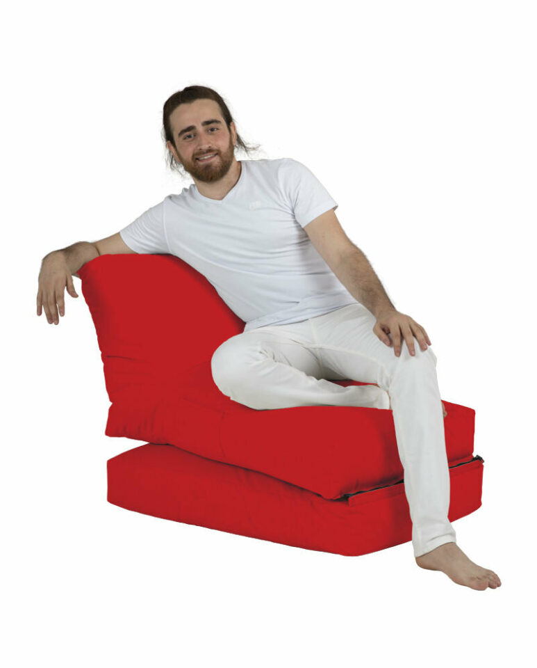 Tabure Siesta Sofa Bed Pouf - Rdeča