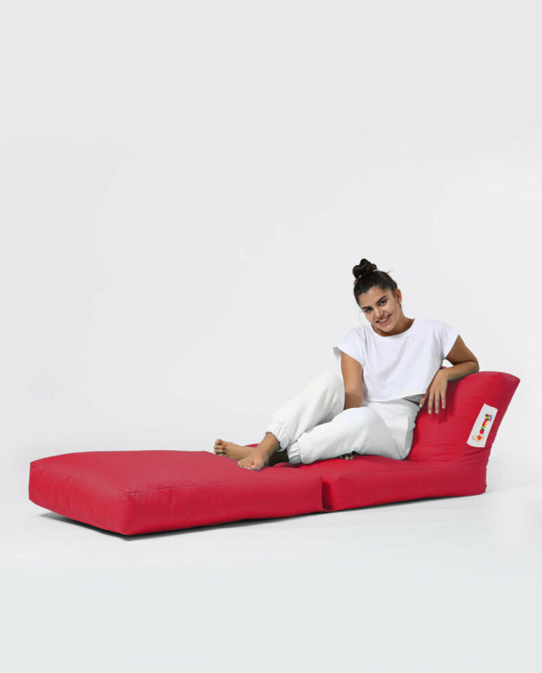 Tabure Siesta Sofa Bed Pouf - Rdeča