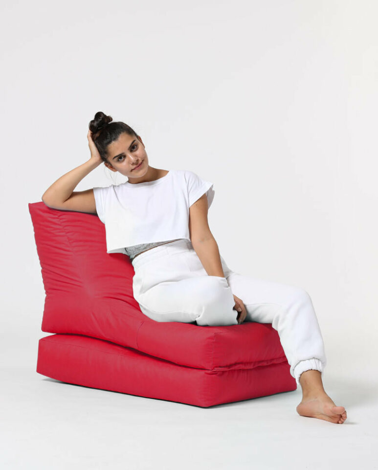 Tabure Siesta Sofa Bed Pouf - Rdeča