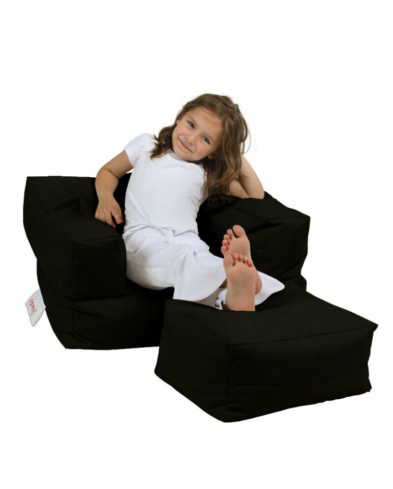 Kids Single Seat Pouffe - Črna