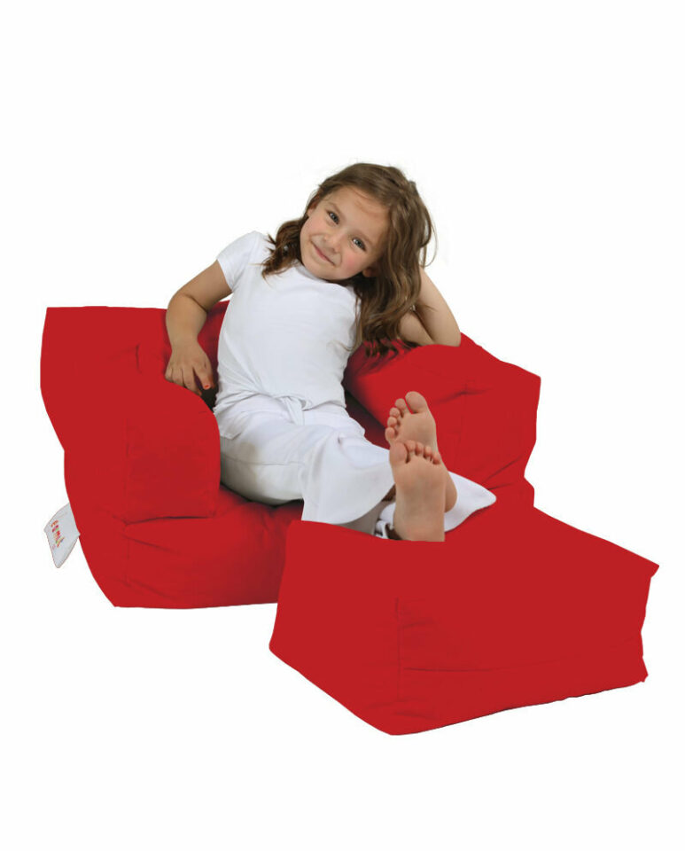 Kids Single Seat Pouffe - Rdeča