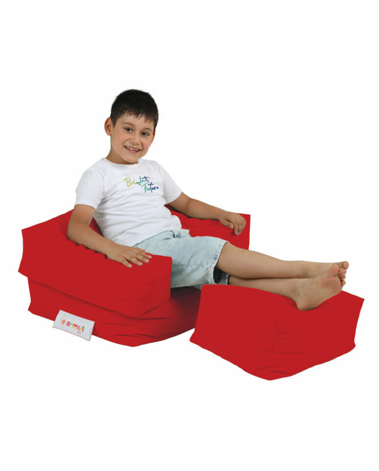 Kids Single Seat Pouffe - Rdeča