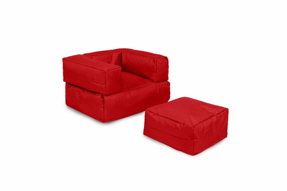 Kids Single Seat Pouffe - Rdeča