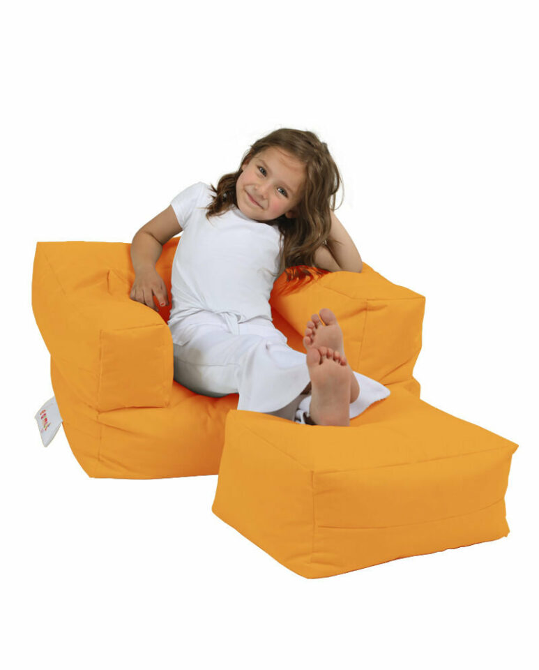 Kids Single Seat Pouffe - Oranžna