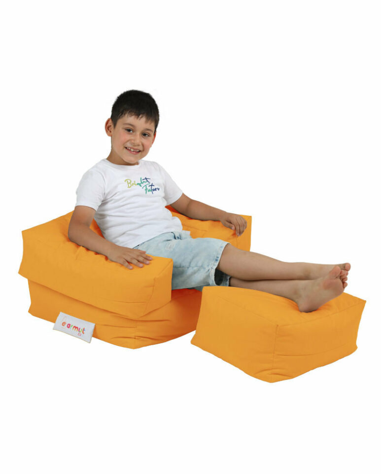 Kids Single Seat Pouffe - Oranžna