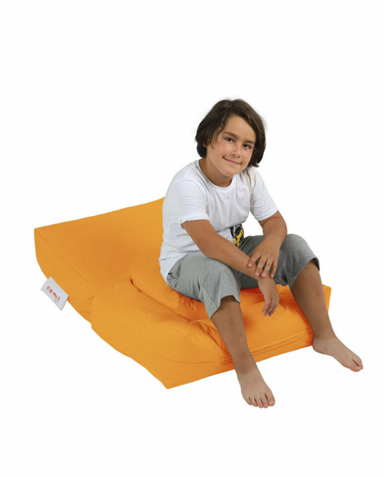 Kids Single Seat Pouffe - Oranžna