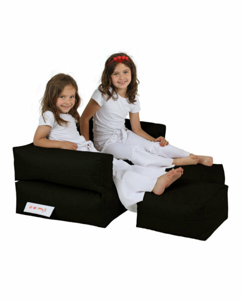 Kids Double Seat Pouf - Črna