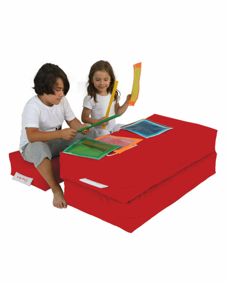 Kids Double Seat Pouf - Rdeča