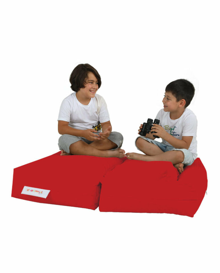 Kids Double Seat Pouf - Rdeča