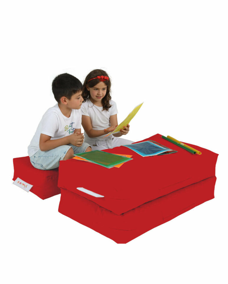 Kids Double Seat Pouf - Rdeča