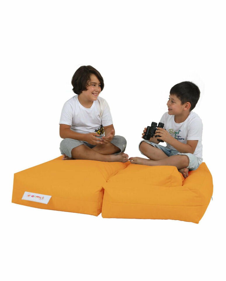 Kids Double Seat Pouf - Oranžna