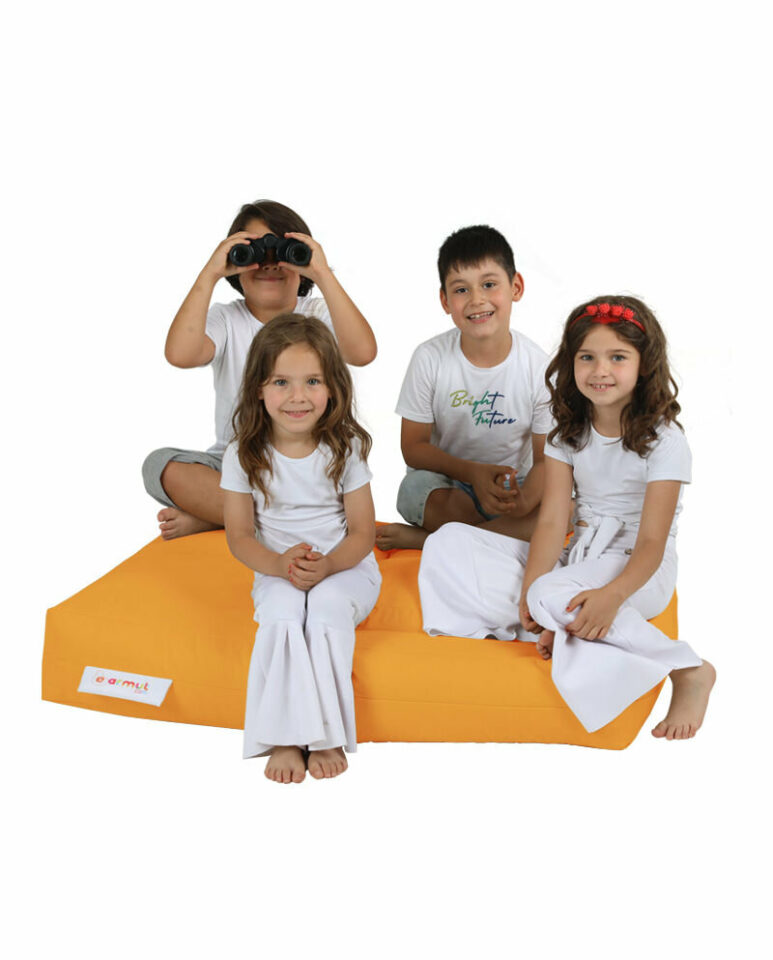 Kids Double Seat Pouf - Oranžna