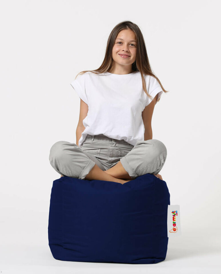 Square Pouf - Temno modra