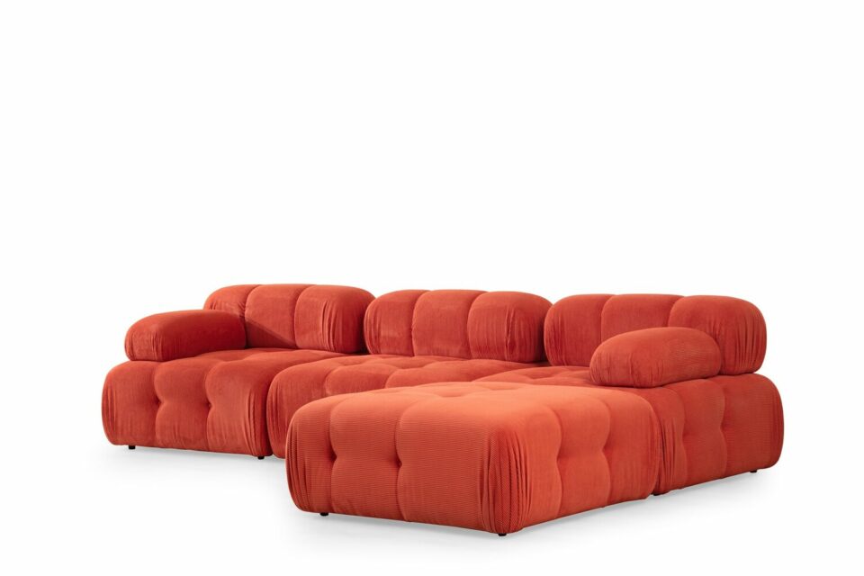 Sedežna Doblo 3 Seater with Pouffe ( L1-O1-1R-Pouffe) - Rdeča